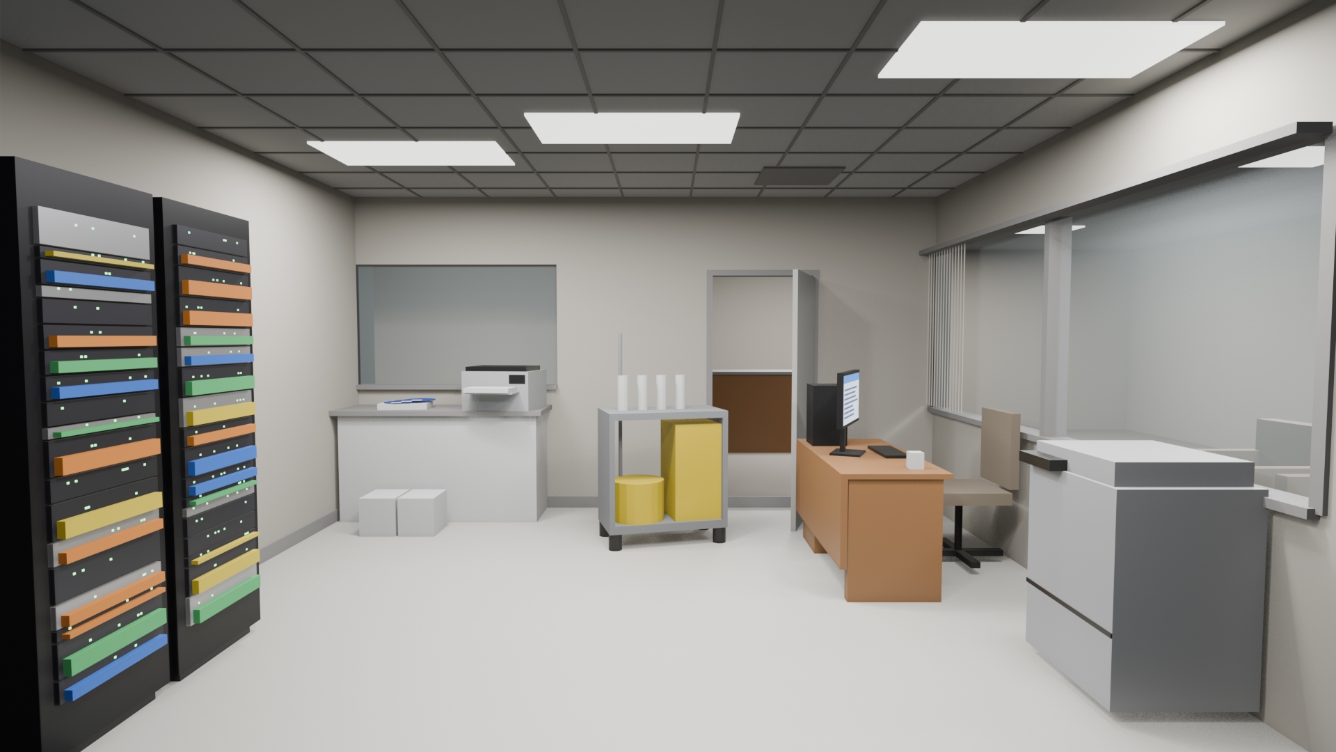 Simple 3D layout of a server room